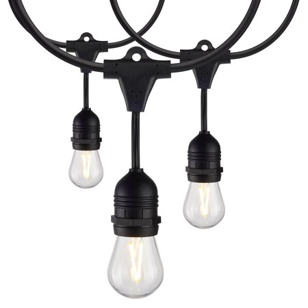 SATCO 24-Foot LED String Light Fixture with 12-S14 Lamps, 2000K, 120 Volts S8030